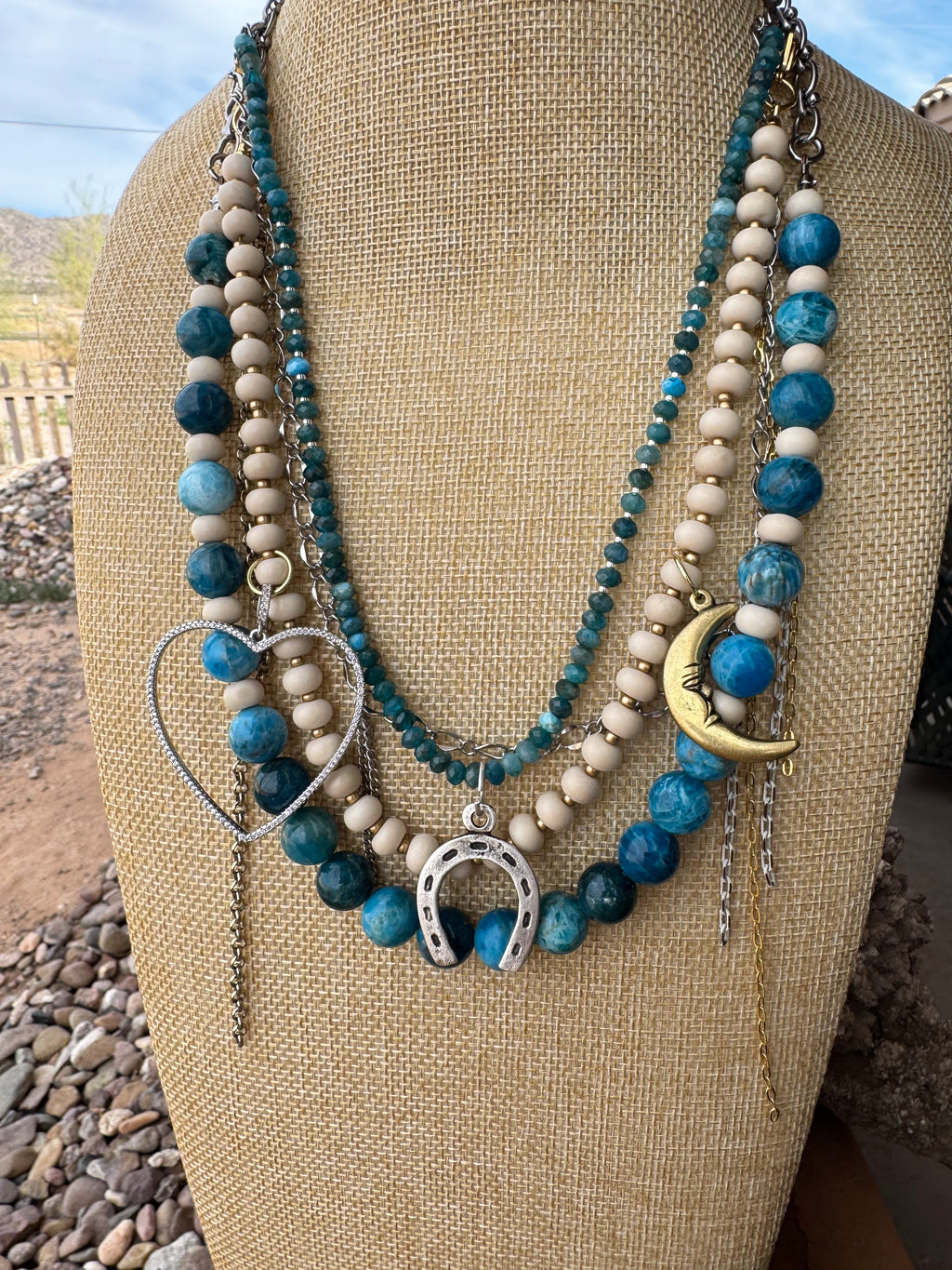 Blue Apatite & Bamboo Coral Evolve Necklace