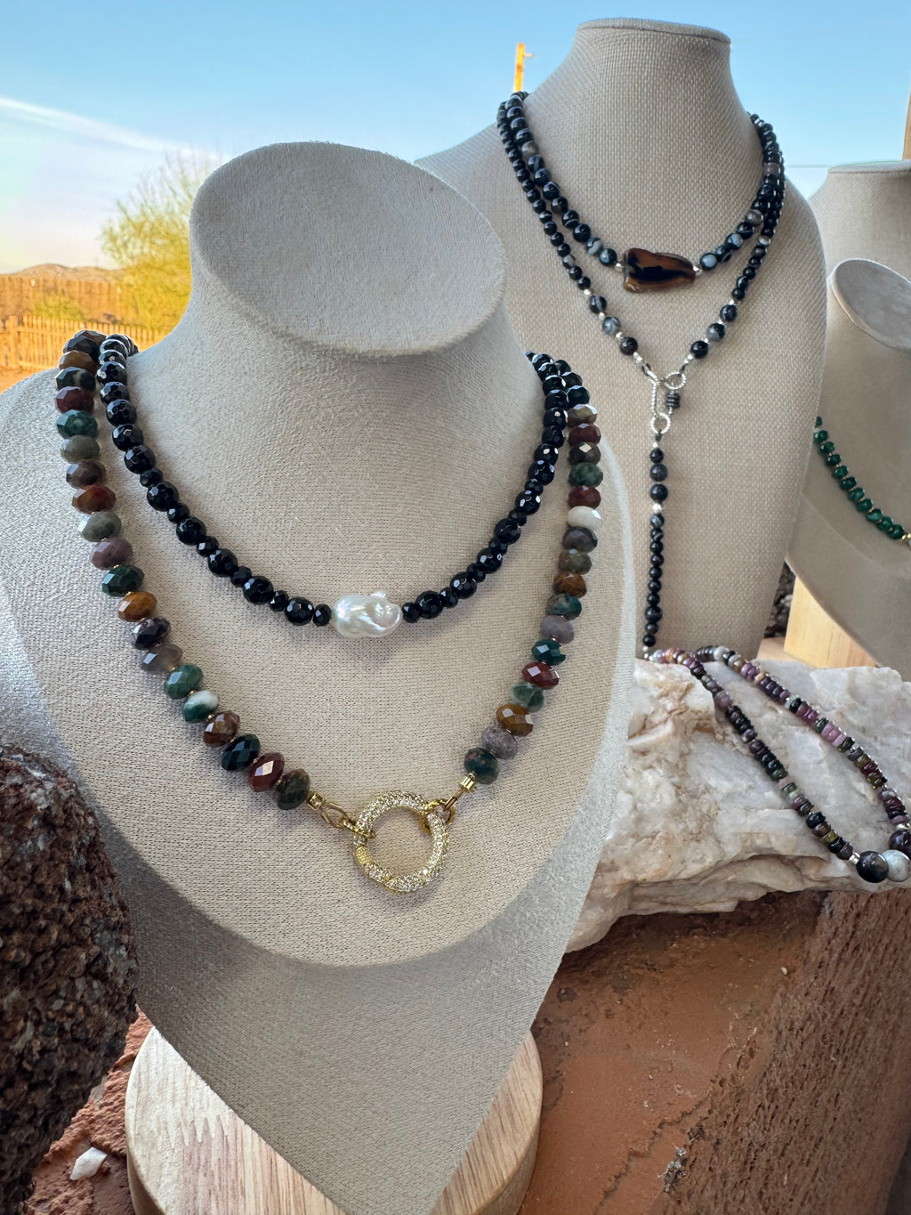 Ocean Jasper Faceted Necklace