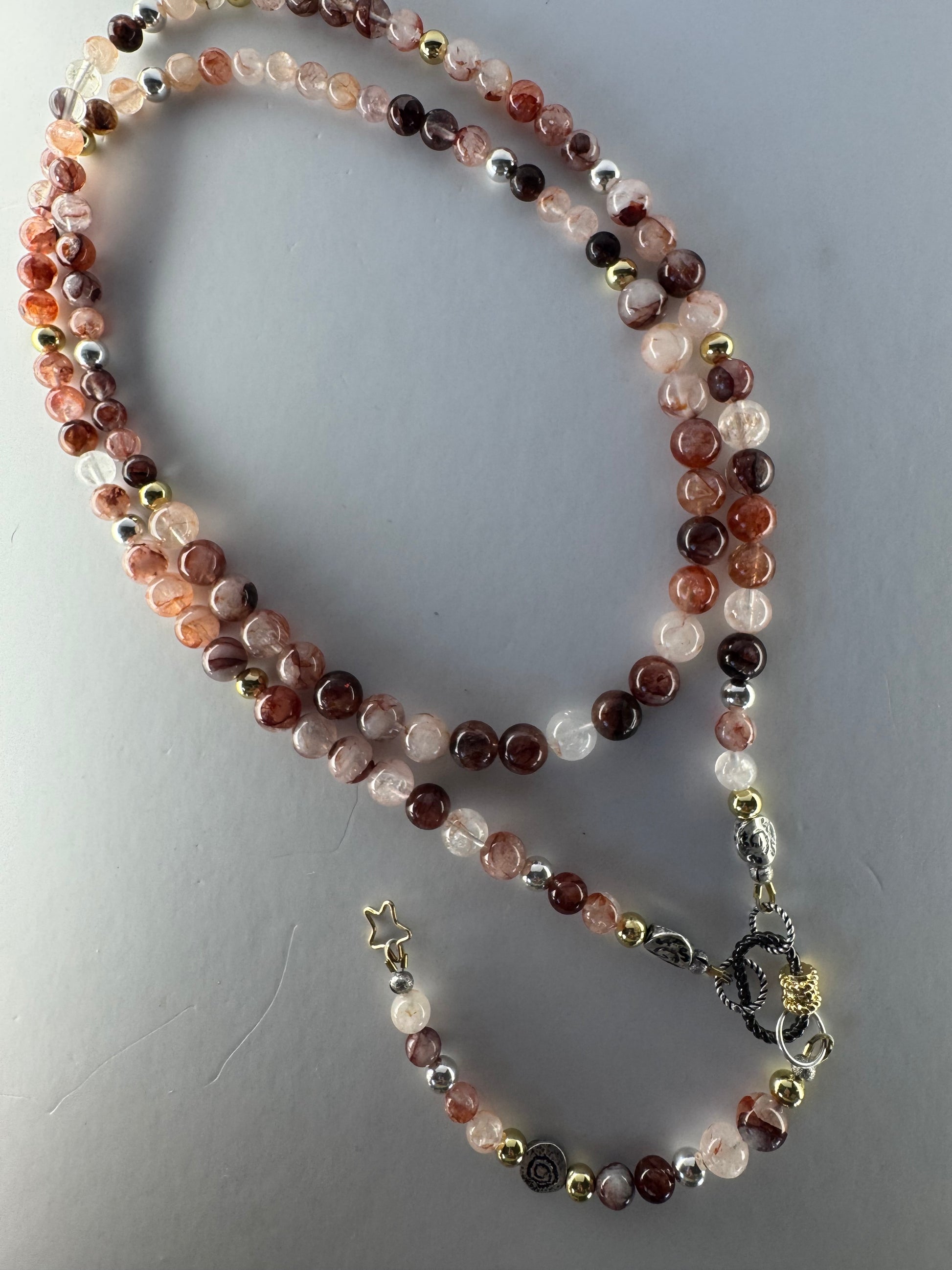 Natural Hematoid Quartz (Fire Quartz) Signature Wrap Necklace