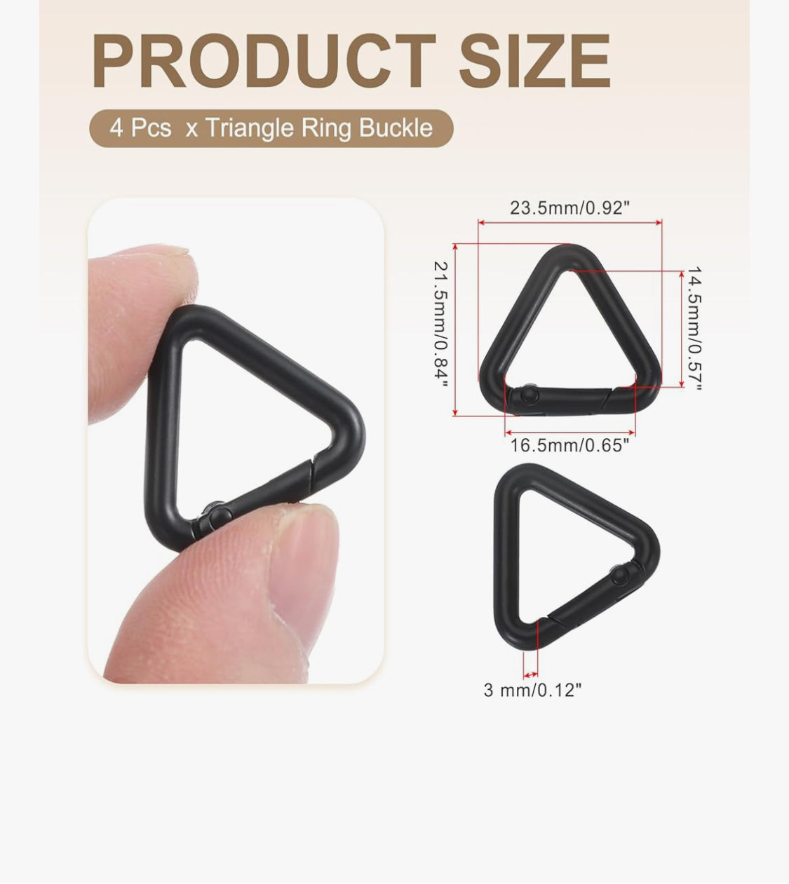 Triangle Spring Clasp for Necklace - Large