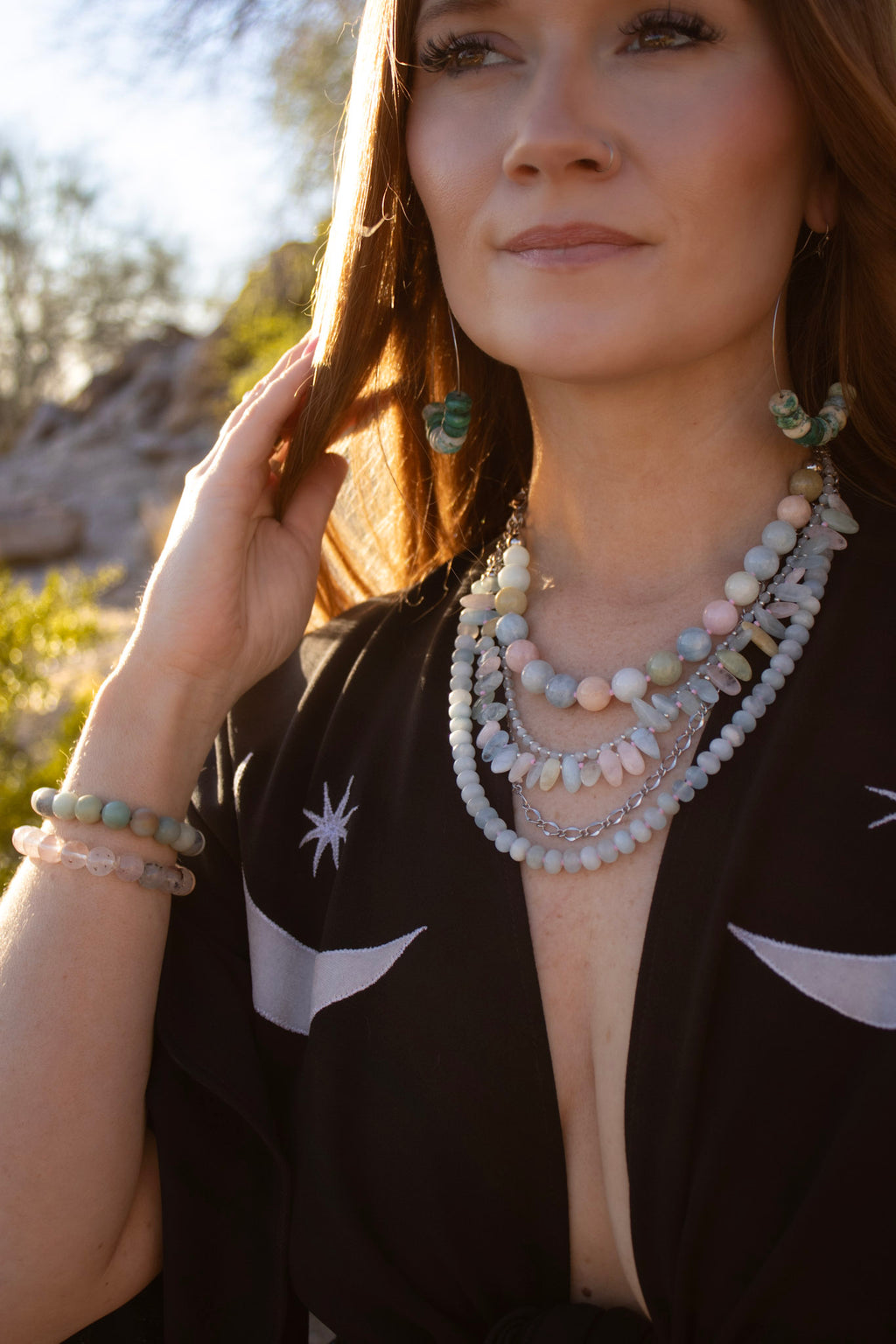 Aquamarine & Morganite Evolve Necklace