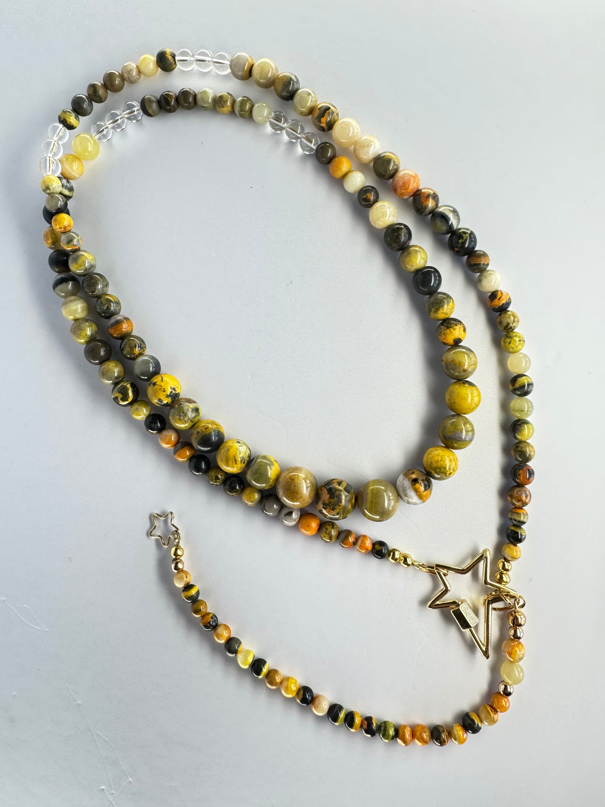 COLLECTIBLE! Bumblebee Jasper Wrap Lariat Necklace
