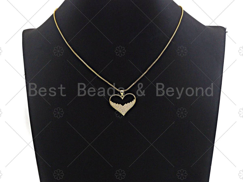 18K Gold Large Heart Shape Charm or Pendant
