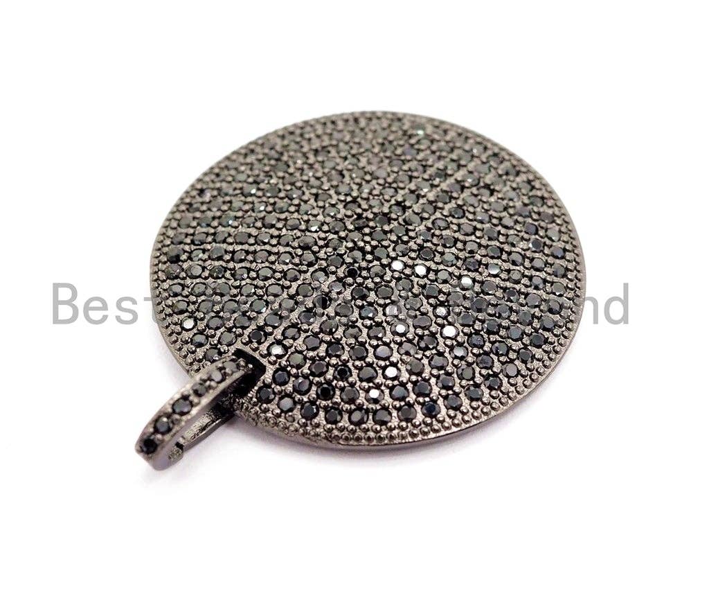CZ Fully Micro Pave Large Disc Charm / Pendant
