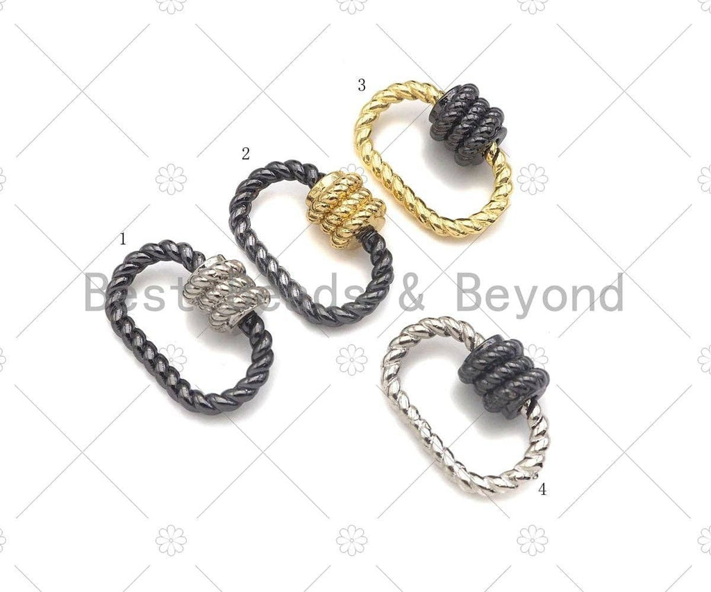 Twist Oval Shape Screw Clasp Connector for Necklaces - Small