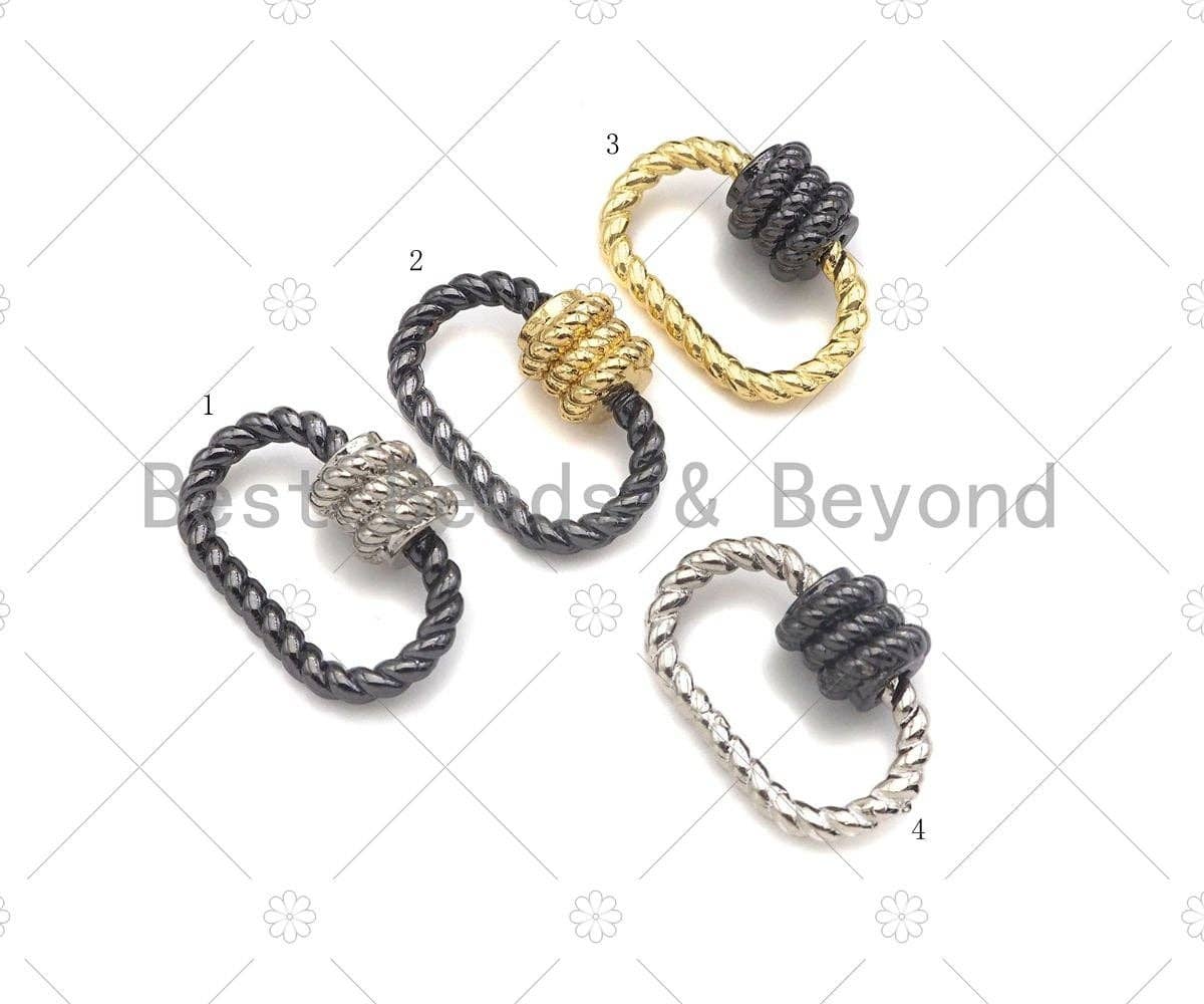 Twist Oval Shape Screw Clasp Connector for Necklaces - Small
