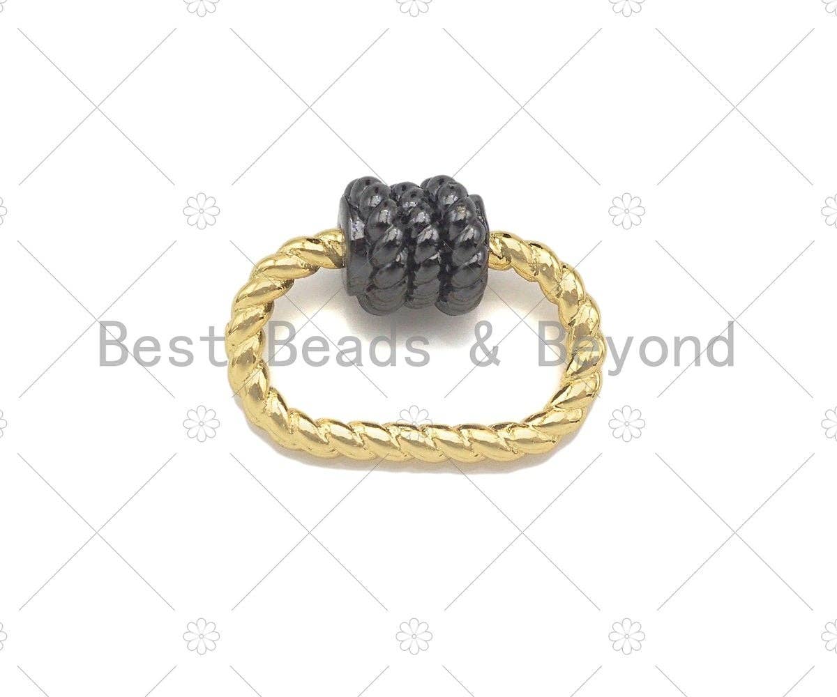 Twist Oval Shape Screw Clasp Connector for Necklaces - Small