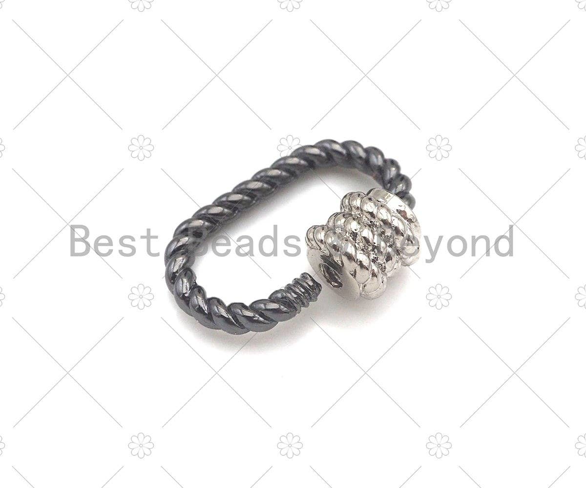 Twist Oval Shape Screw Clasp Connector for Necklaces - Small