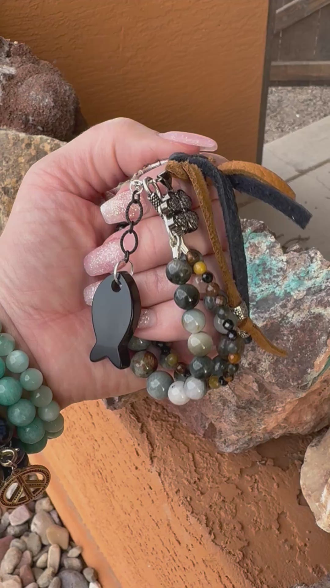 Eagle Eye & Tiger’s Eye Boho Multi Strand Bracelet