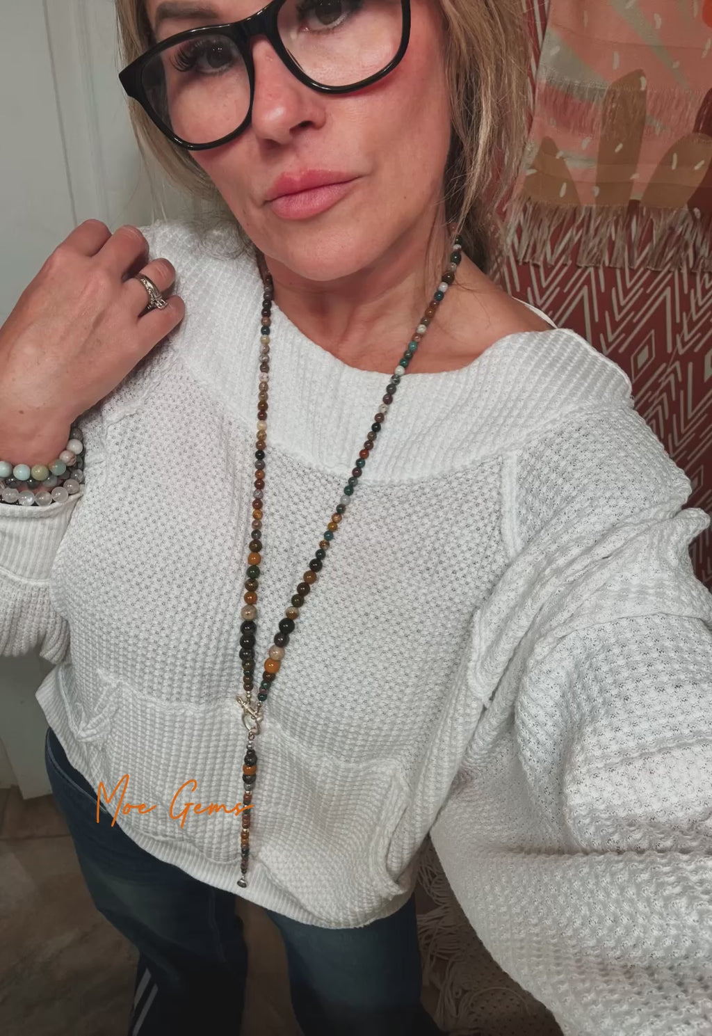 Moe Gems Signature Wrap Necklace – Ocean Jasper