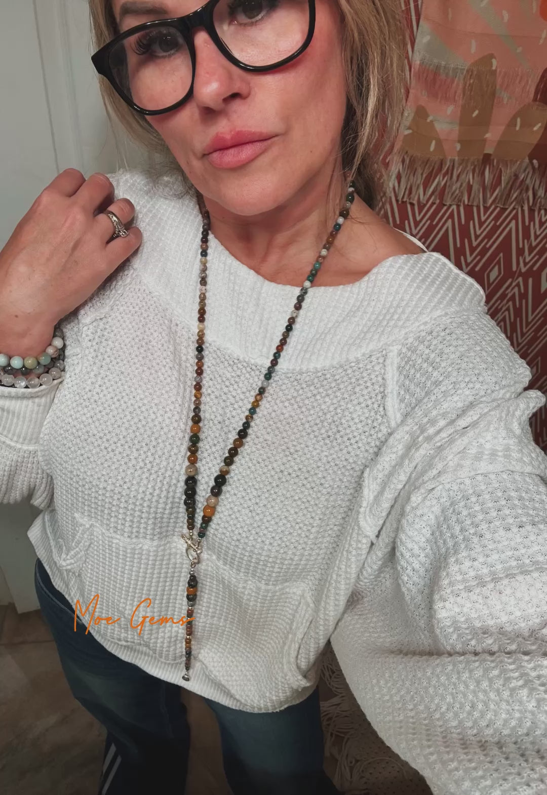 Moe Gems Signature Wrap Necklace – Ocean Jasper